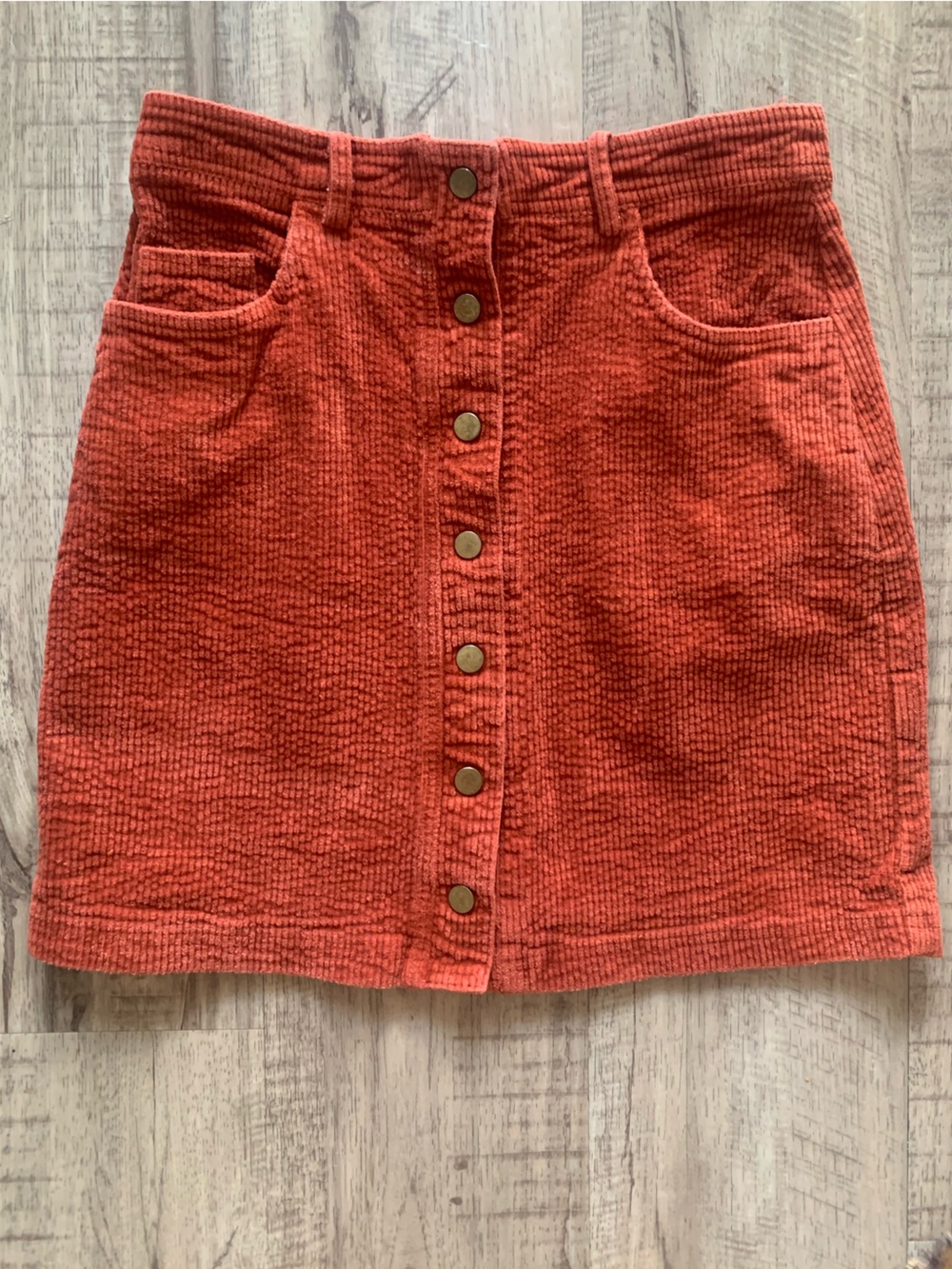 Smashed Lemon Orange Corduroy Skirt